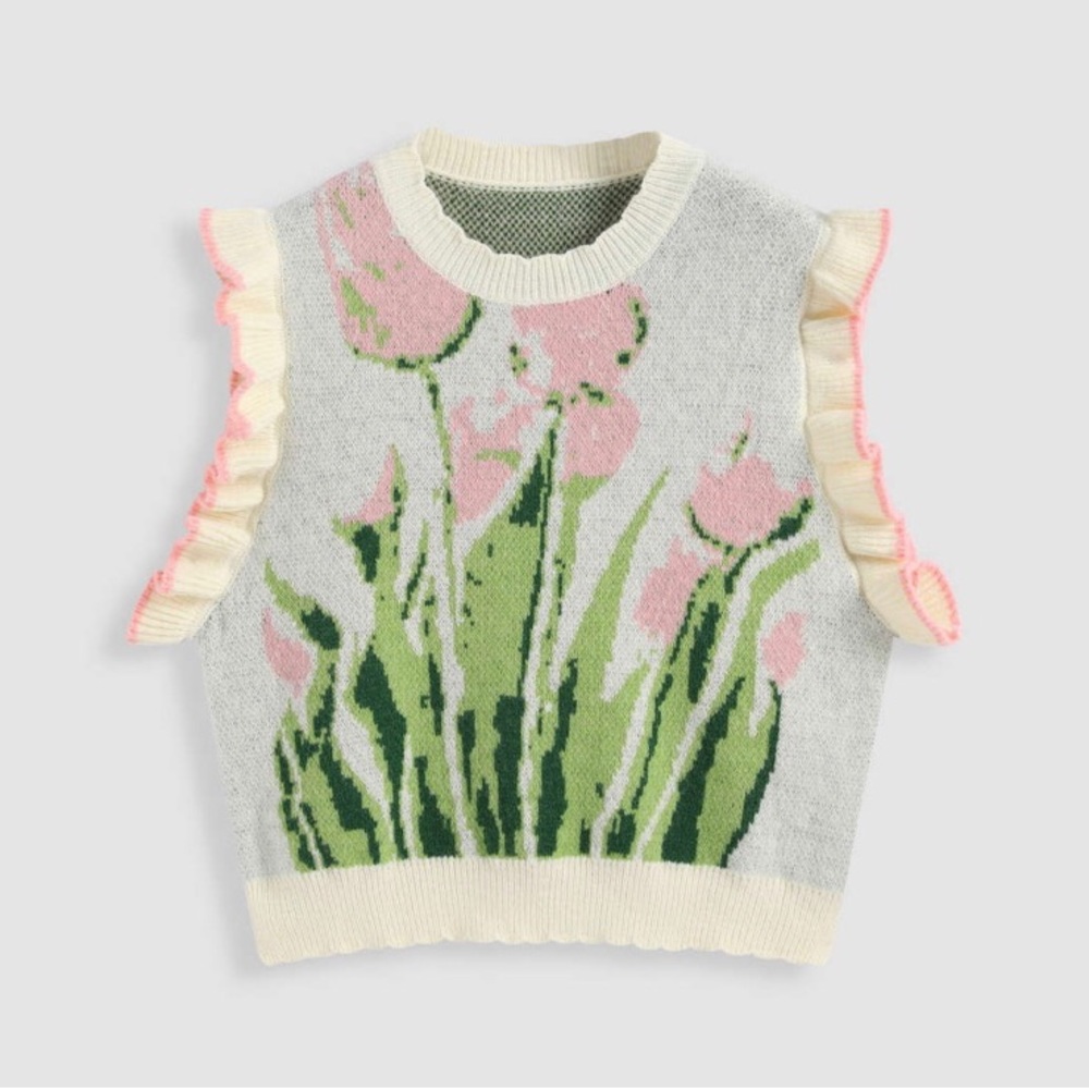 Cider Floral knit vest
